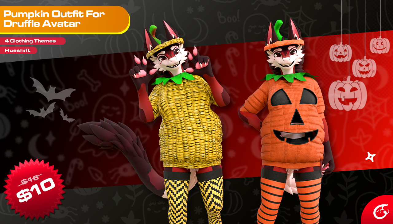 Flutty Pumpkin Outfit For Druffle | VRChat Clothing