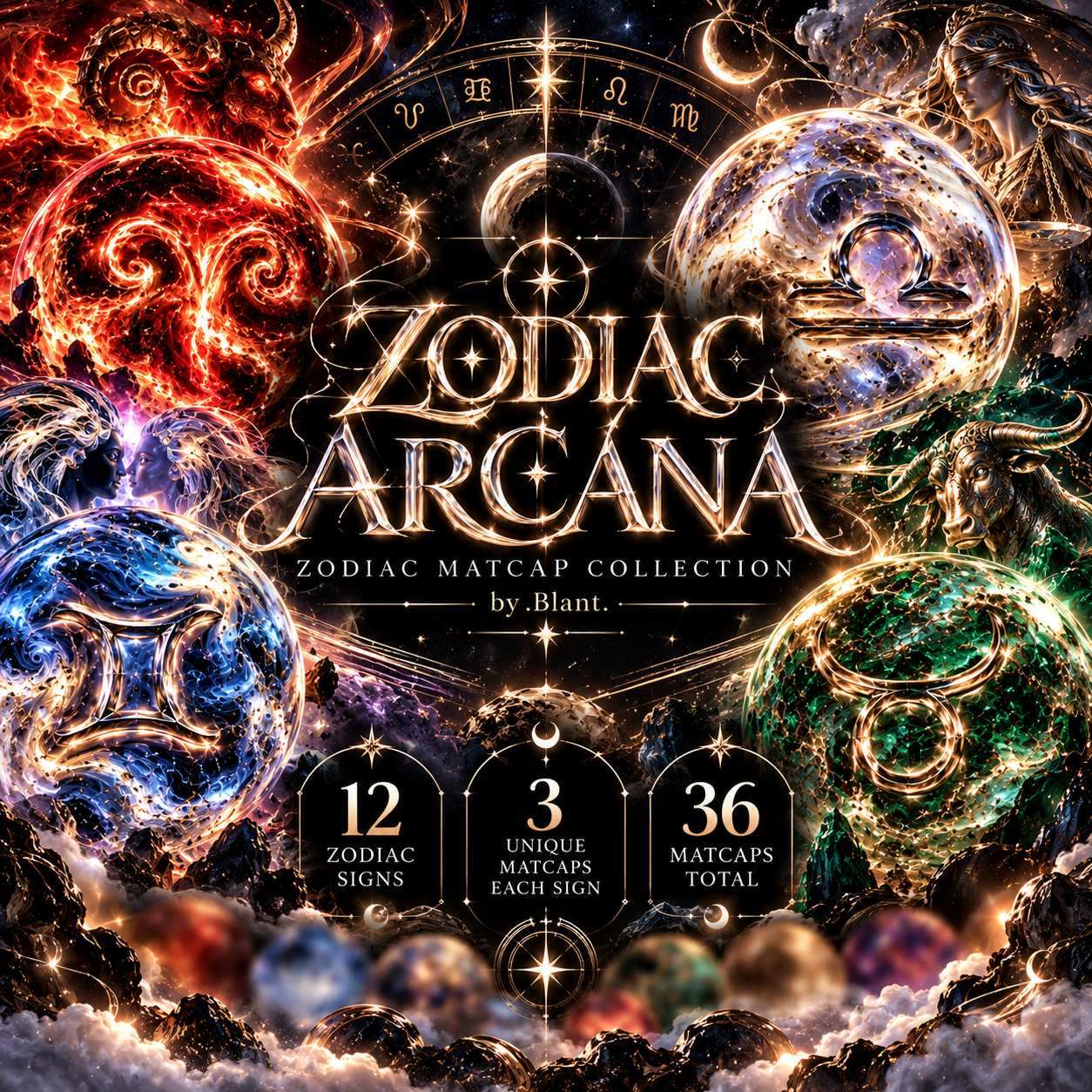 ✦ Zodiac Arcana ✦ Zodiac MatCap Collection