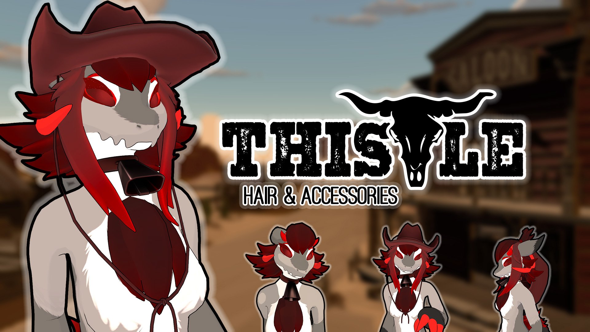 Thistle Hair, Cowboy Hat & Choker Set