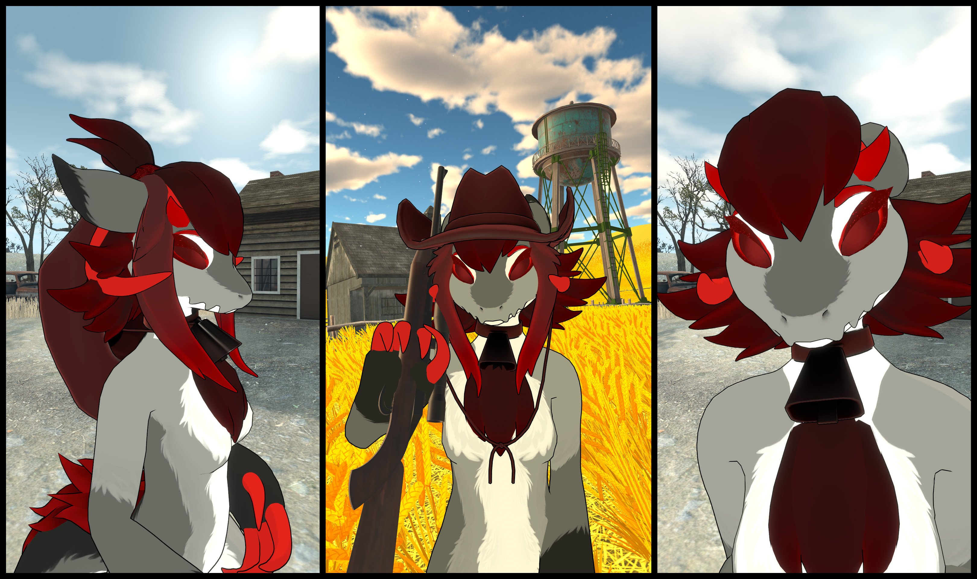 Thistle Hair, Cowboy Hat & Choker Set