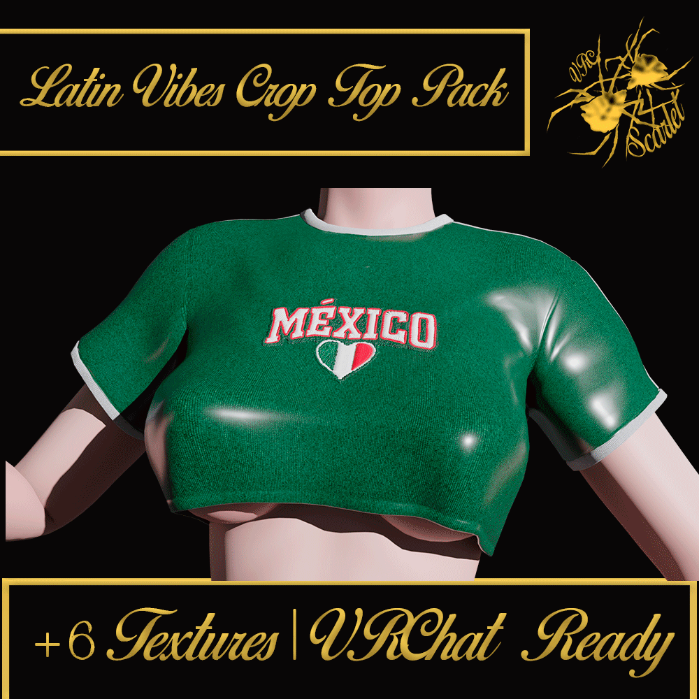 Latin Vibes Crop Top Pack pt.1 🇲🇽🇨🇴🇨🇺🇧🇷🇩🇴🇵🇷 | 6 Textures