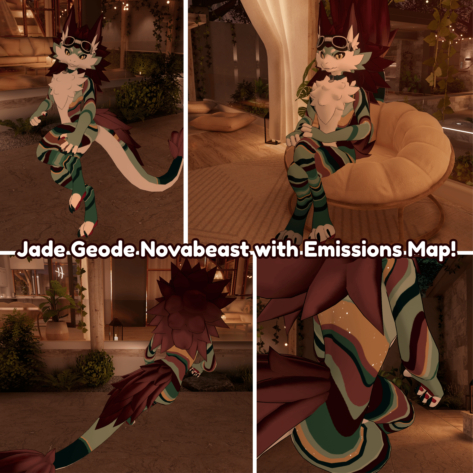 Jade Geode - Novabeast Texture PNGs - with Emissions Map!