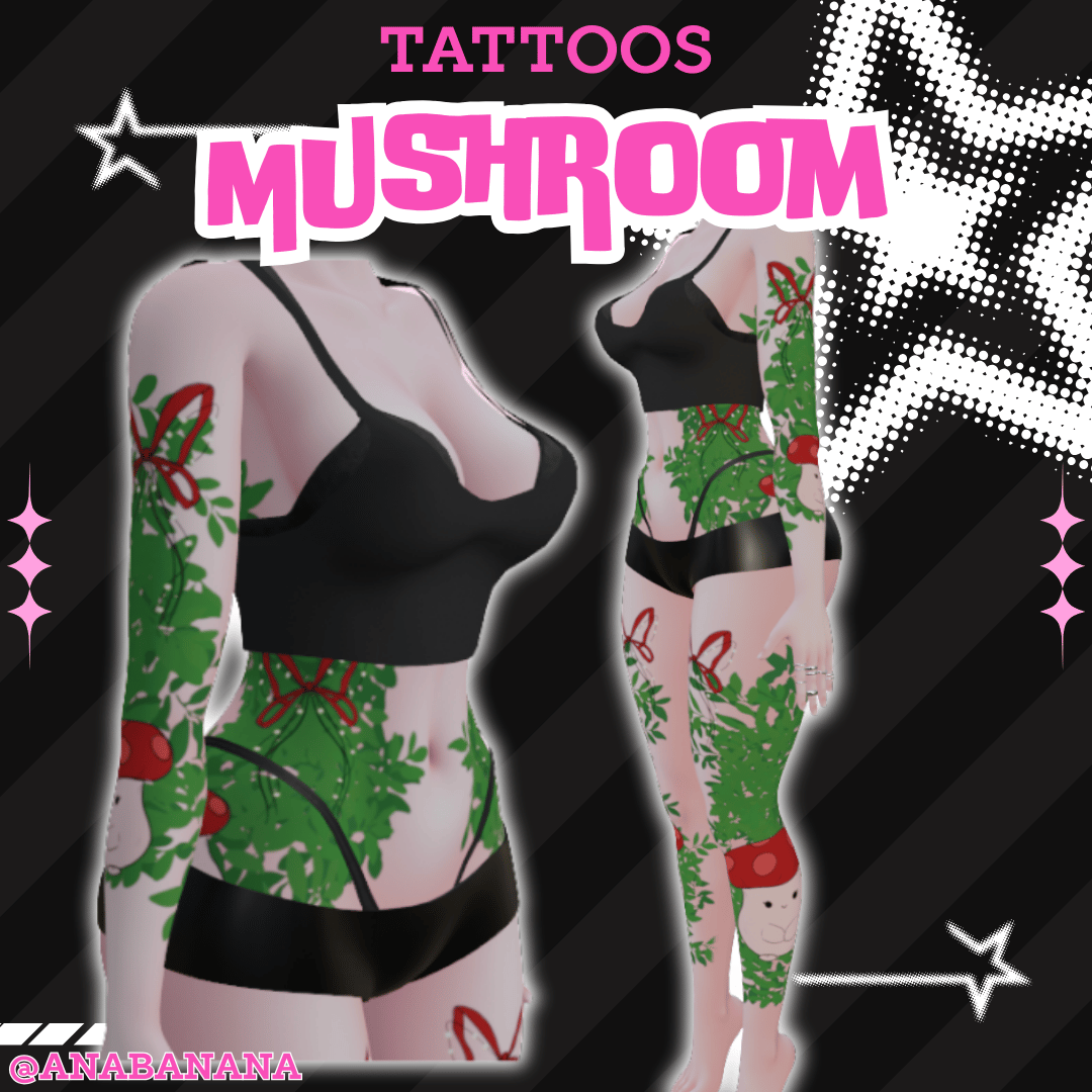 (J:)🍄 Mushroom Tatts | Vrbase Egirl