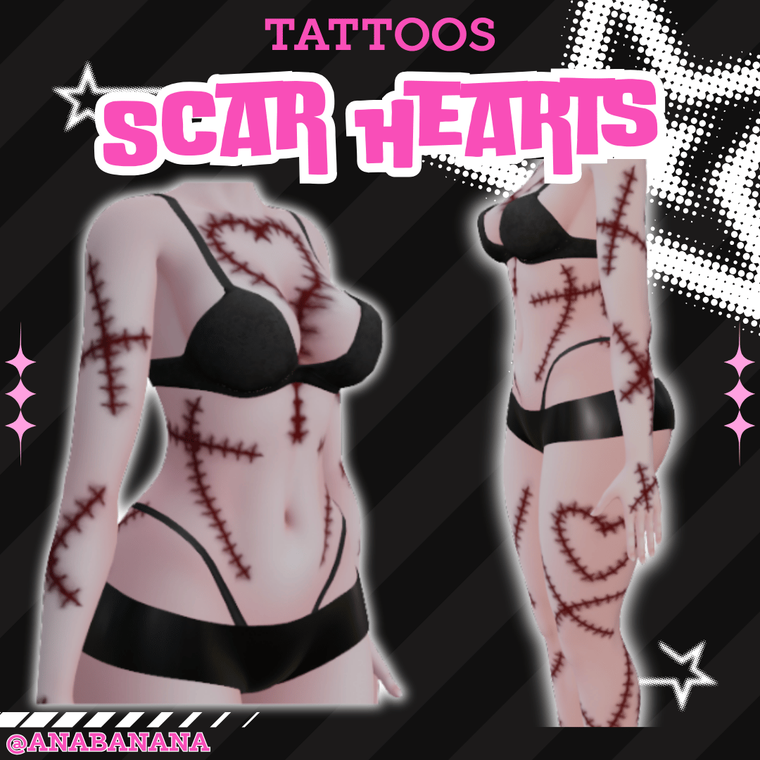 (J:)❤️ Scar Hearts Tatts | Vrbase Egirl