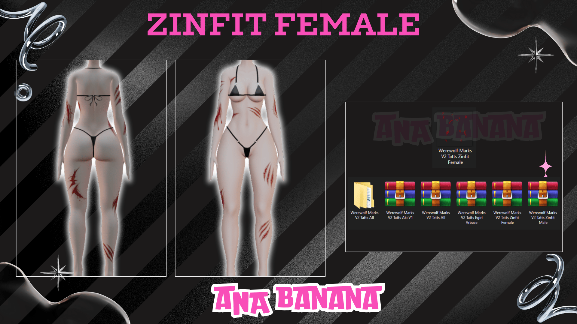 🐺 Werewolf Marks V1 Tatts | Zinfit Female