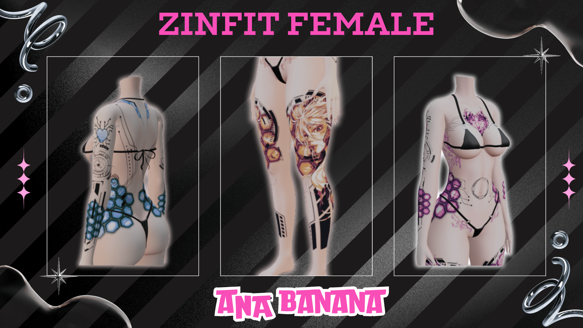 ð€ Cyber Body Tatts | Zinfit Female