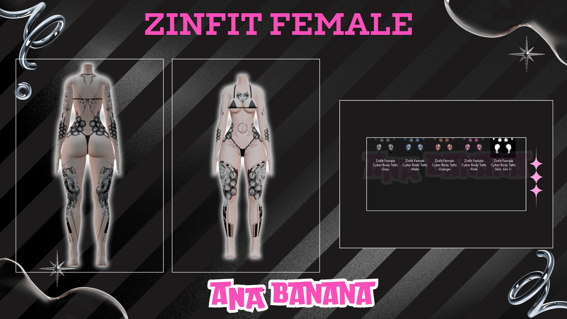 ð€ Cyber Body Tatts | Zinfit Female