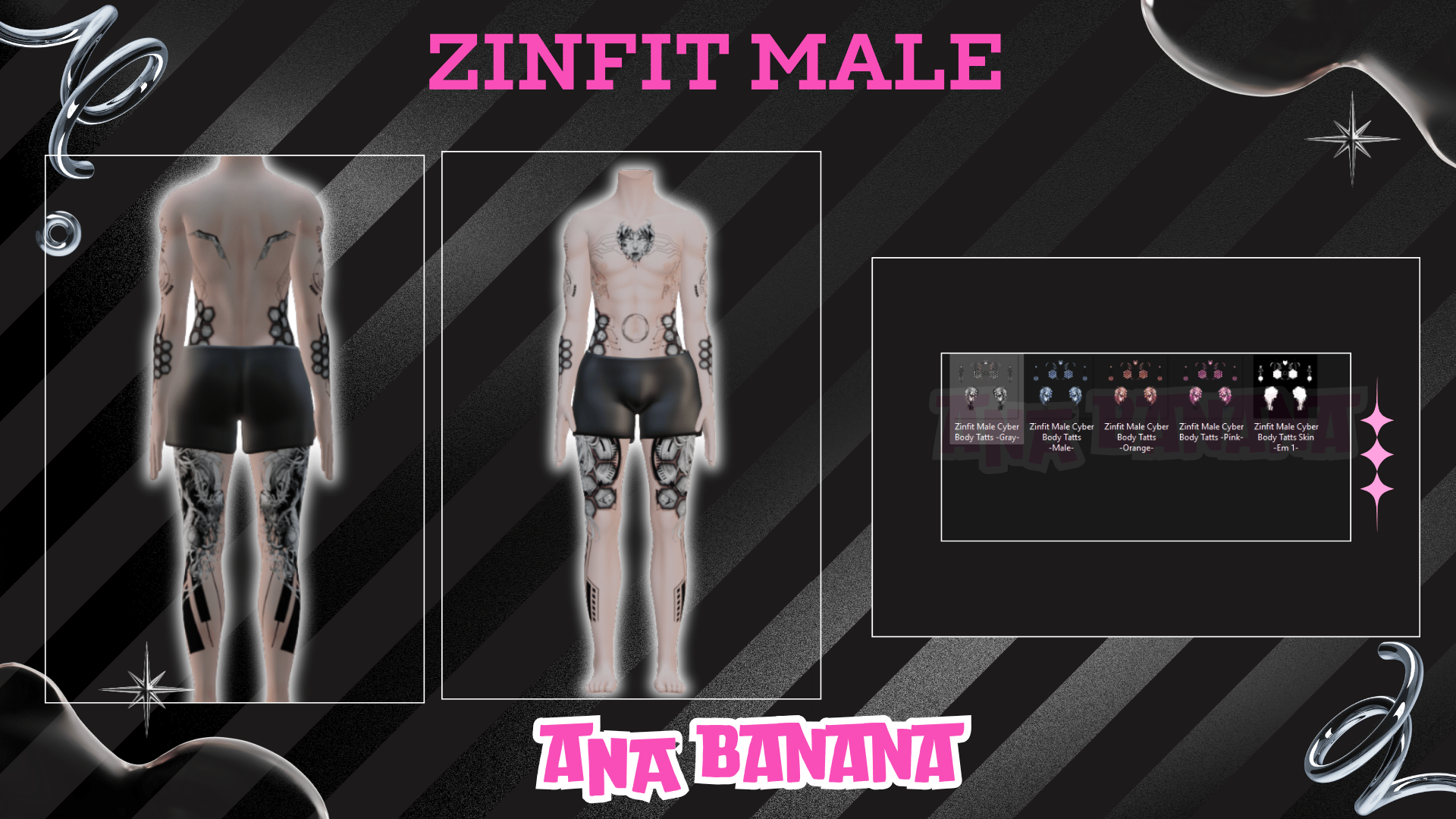 ð€ Cyber Body Tatts | Zinfit Male