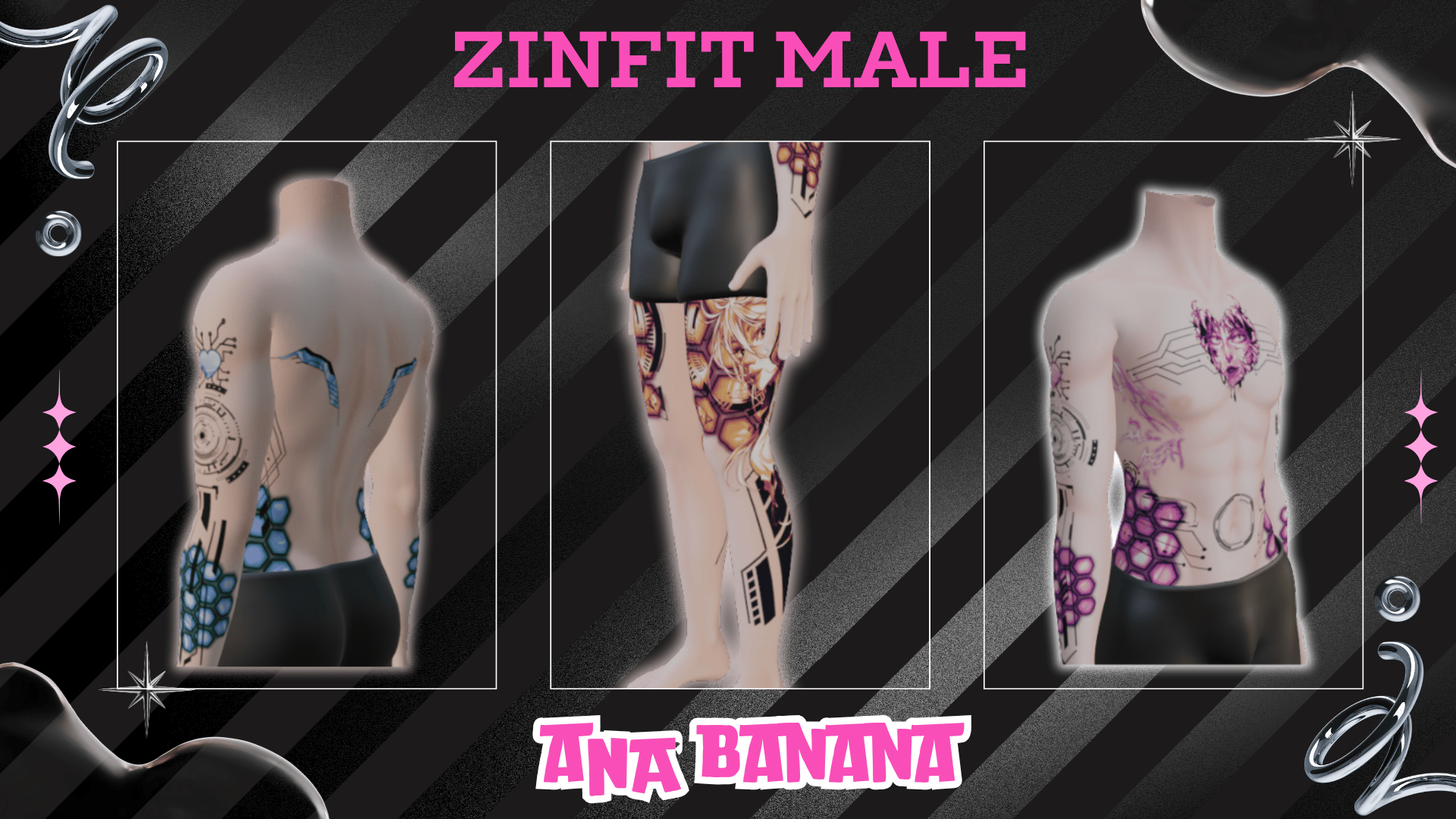 ð€ Cyber Body Tatts | Zinfit Male