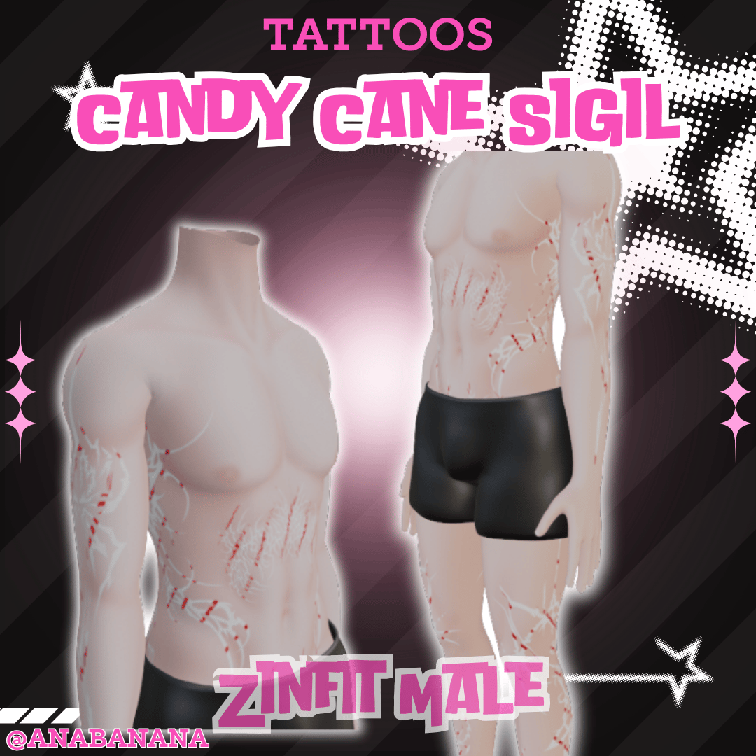 🍬Candy Cane Sigil Tatts | Zinfit Male