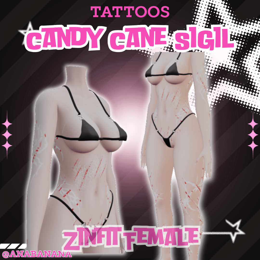 (J:)🍬Candy Cane Sigil Tatts | Vrbase + Akii + Zinfit F/M