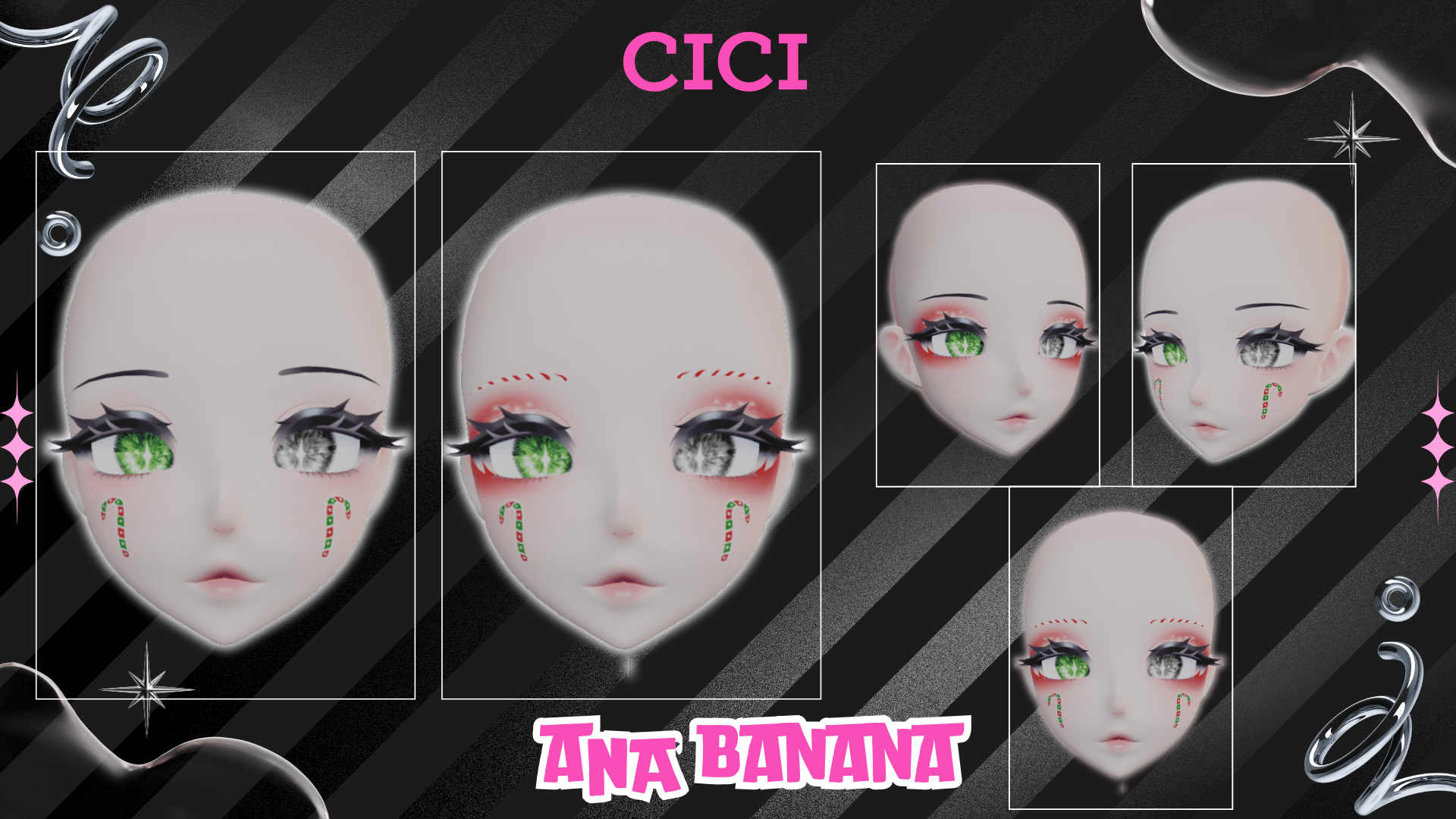 (J:)๐ฌCandy Cane Makeup | Cici + Starlight + Kiyomi
