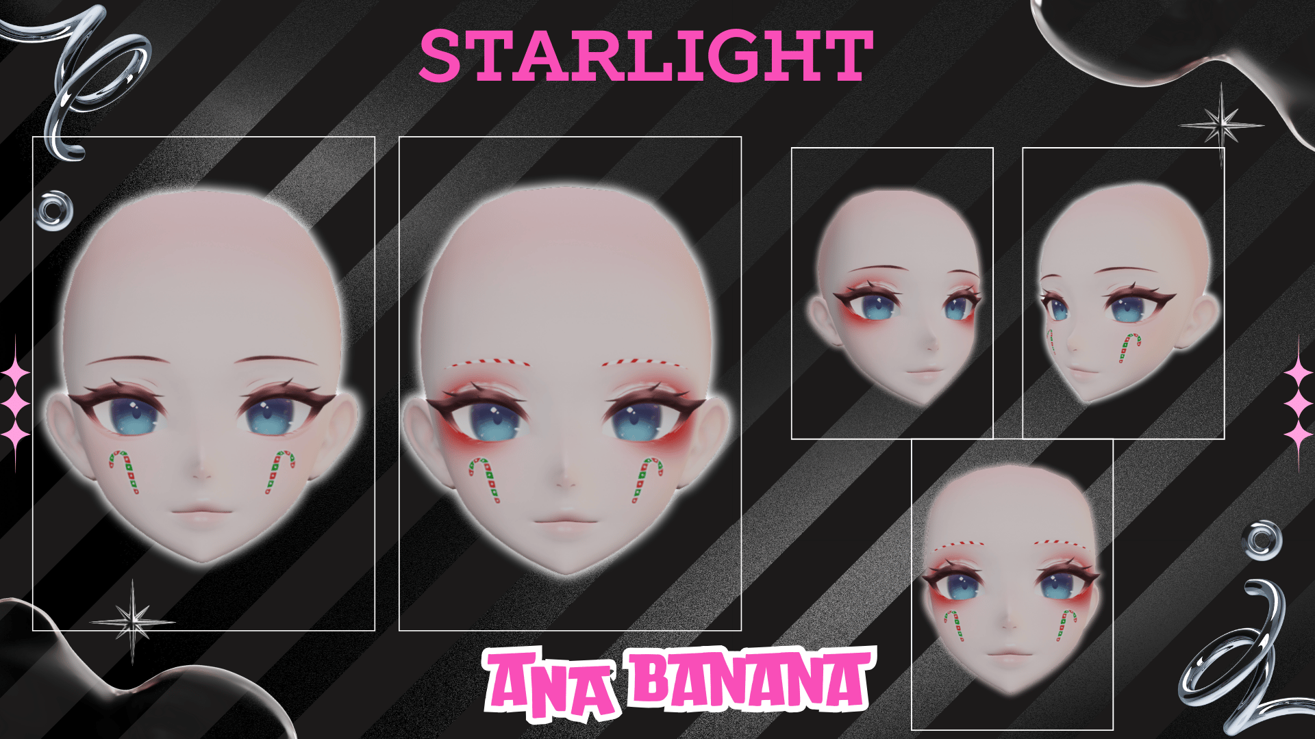 (J:)๐ฌCandy Cane Makeup | Cici + Starlight + Kiyomi