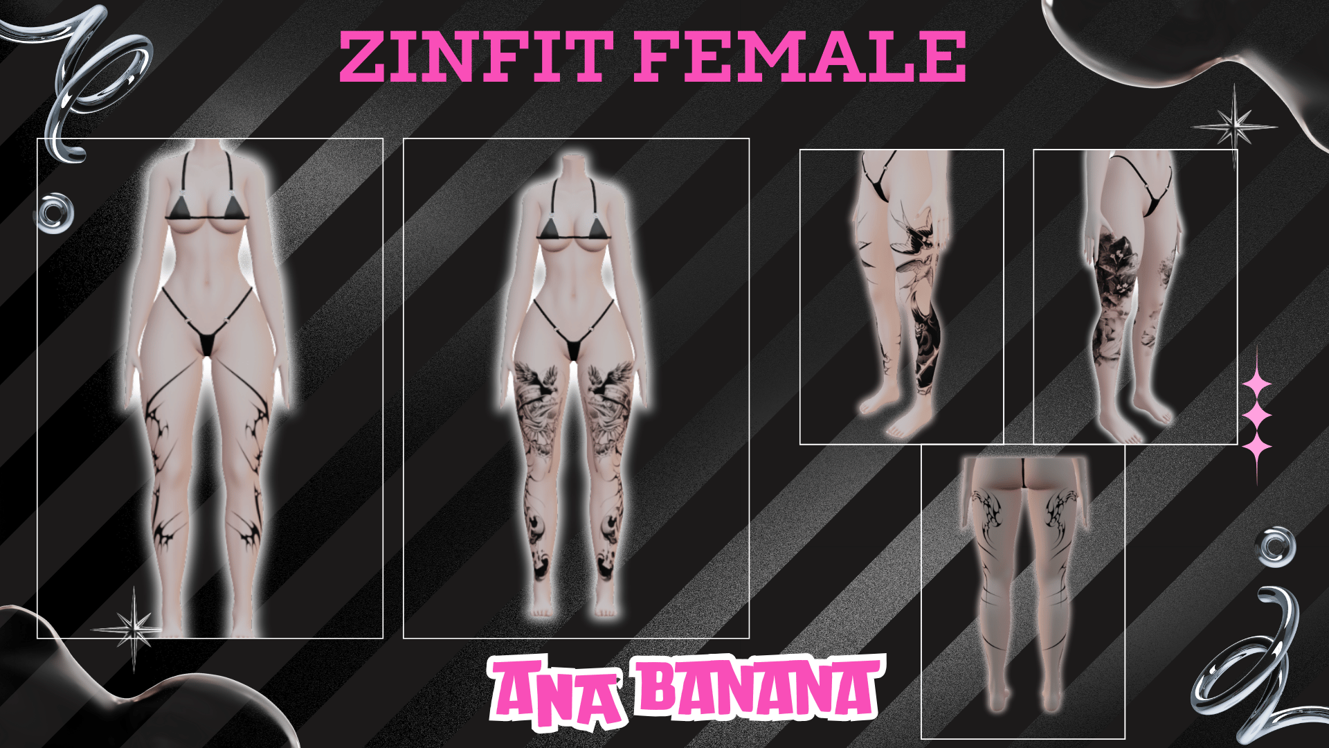 (J:) 🖊️ Leg Bundle Tatts | Vrbase + Akii + Zinfit F/M
