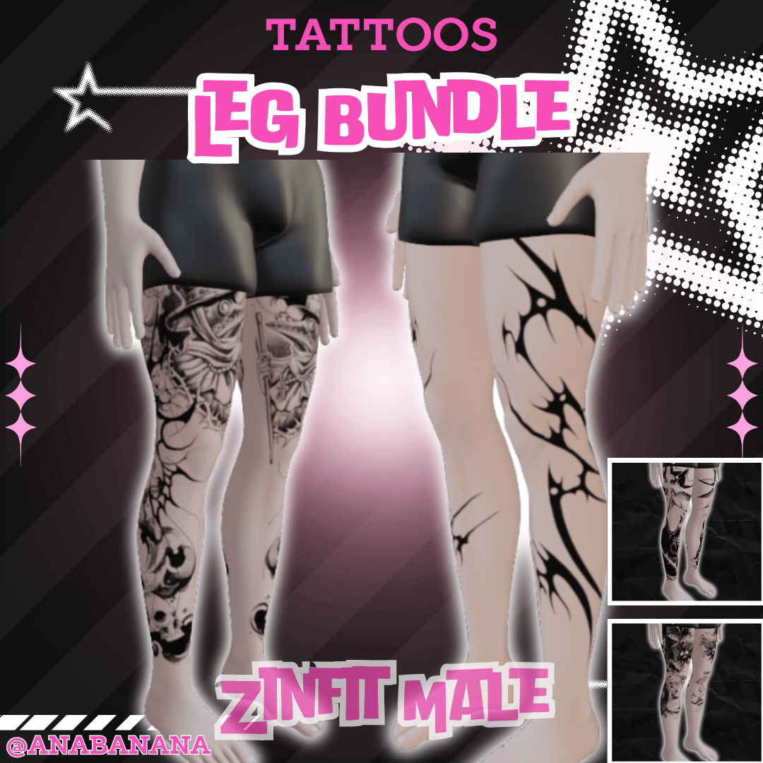 (J:) 🖊️ Leg Bundle Tatts | Vrbase + Akii + Zinfit F/M