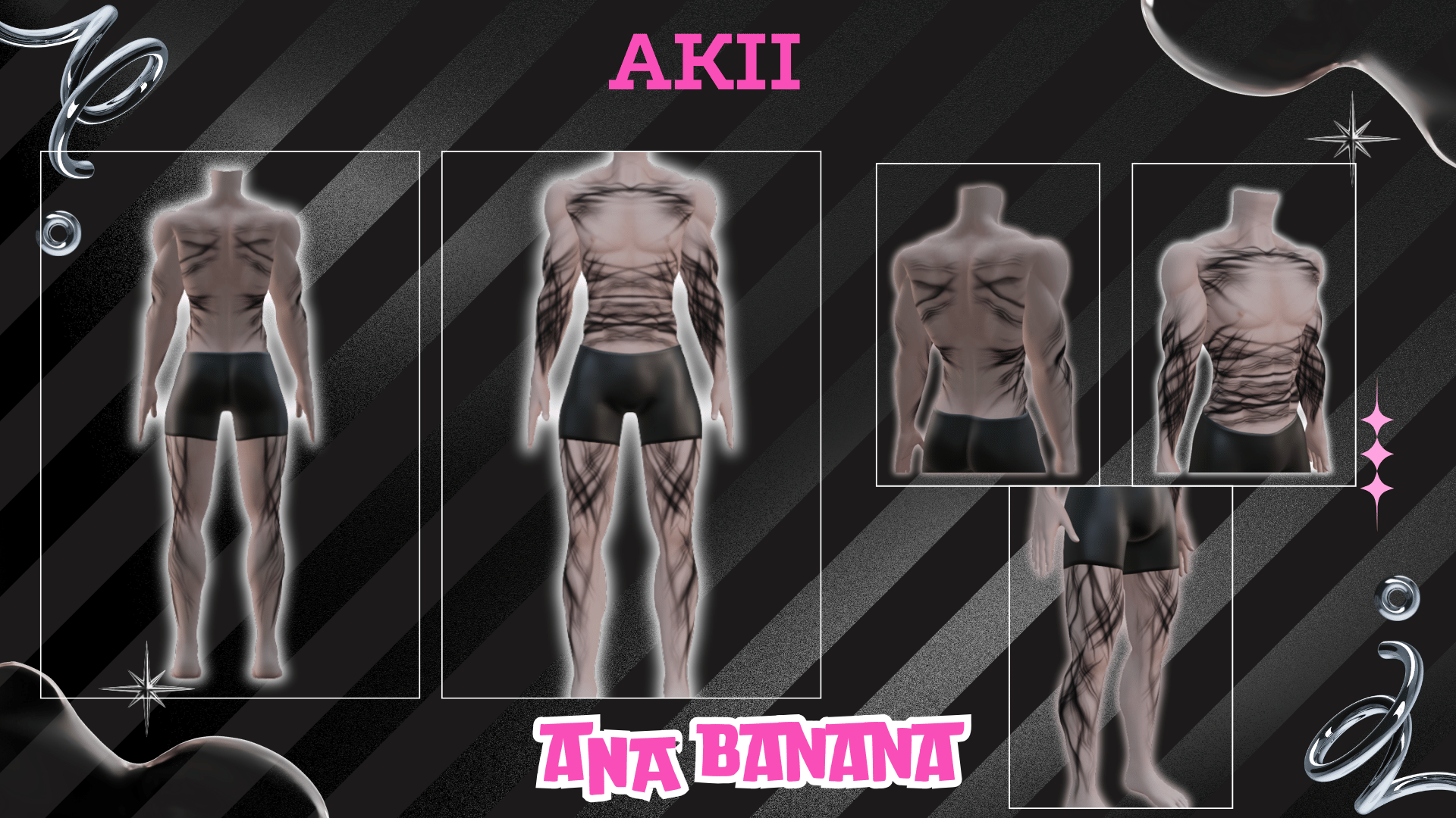 (J:) 🐦⬛ Darkness Tatts | Vrbase + Akii + Zinfit F/M