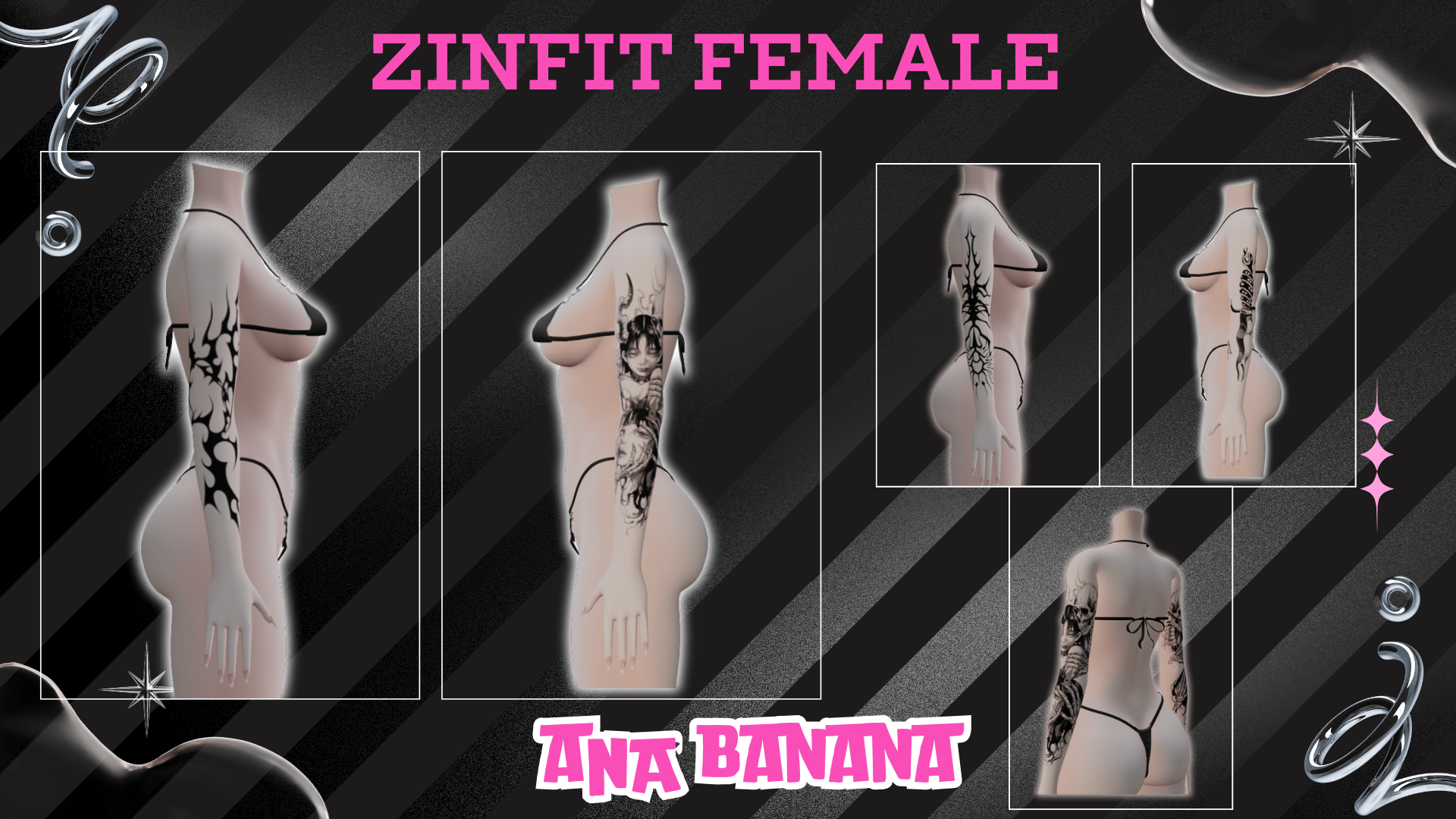 (J:) 🖊️ Arm Bundle Tatts | Vrbase + Akii + Zinfit F/M