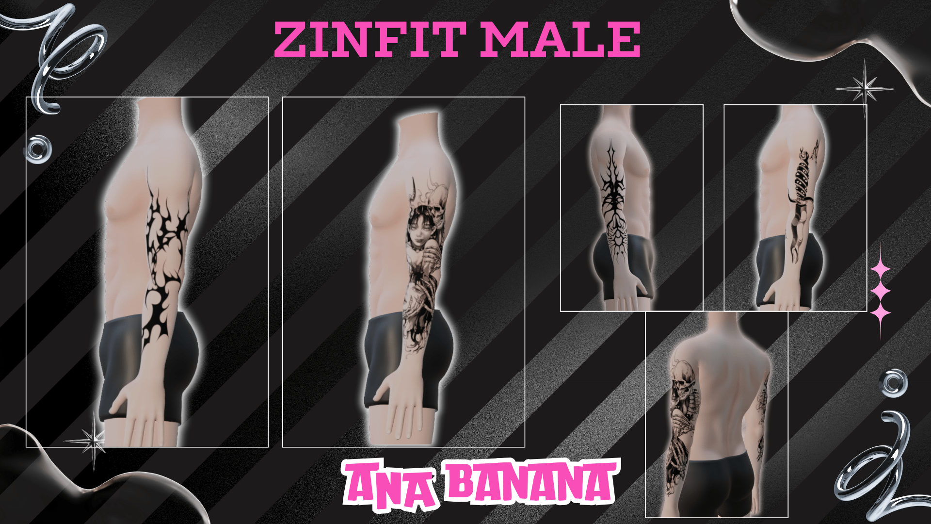 (J:) 🖊️ Arm Bundle Tatts | Vrbase + Akii + Zinfit F/M