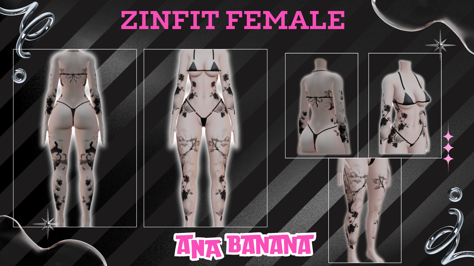 (J:) 🖤 Dark Bloom Tatts | Vrbase + Akii + Zinfit F/M