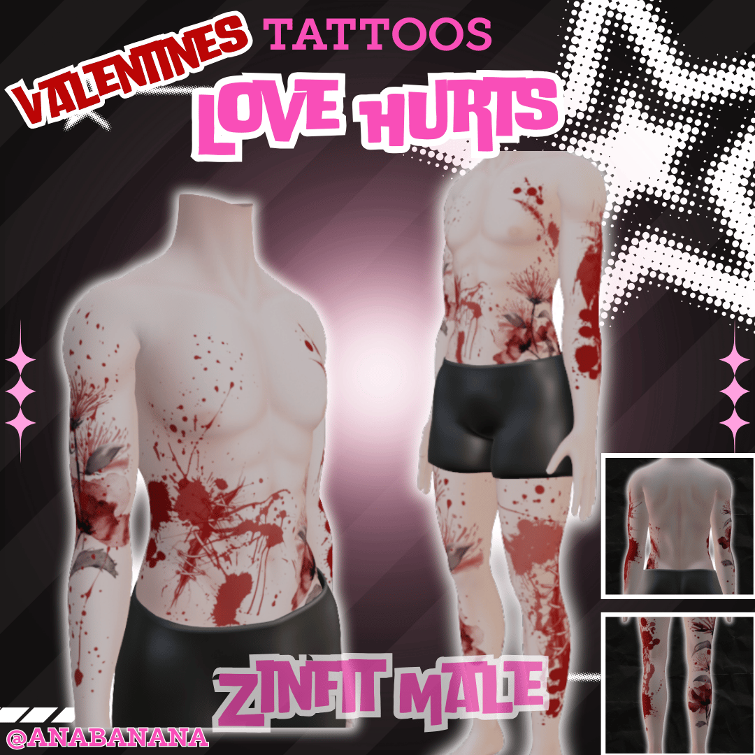 (J:) 💔 Love Hurts Tatts | Vrbase + Akii + Zinfit F/M