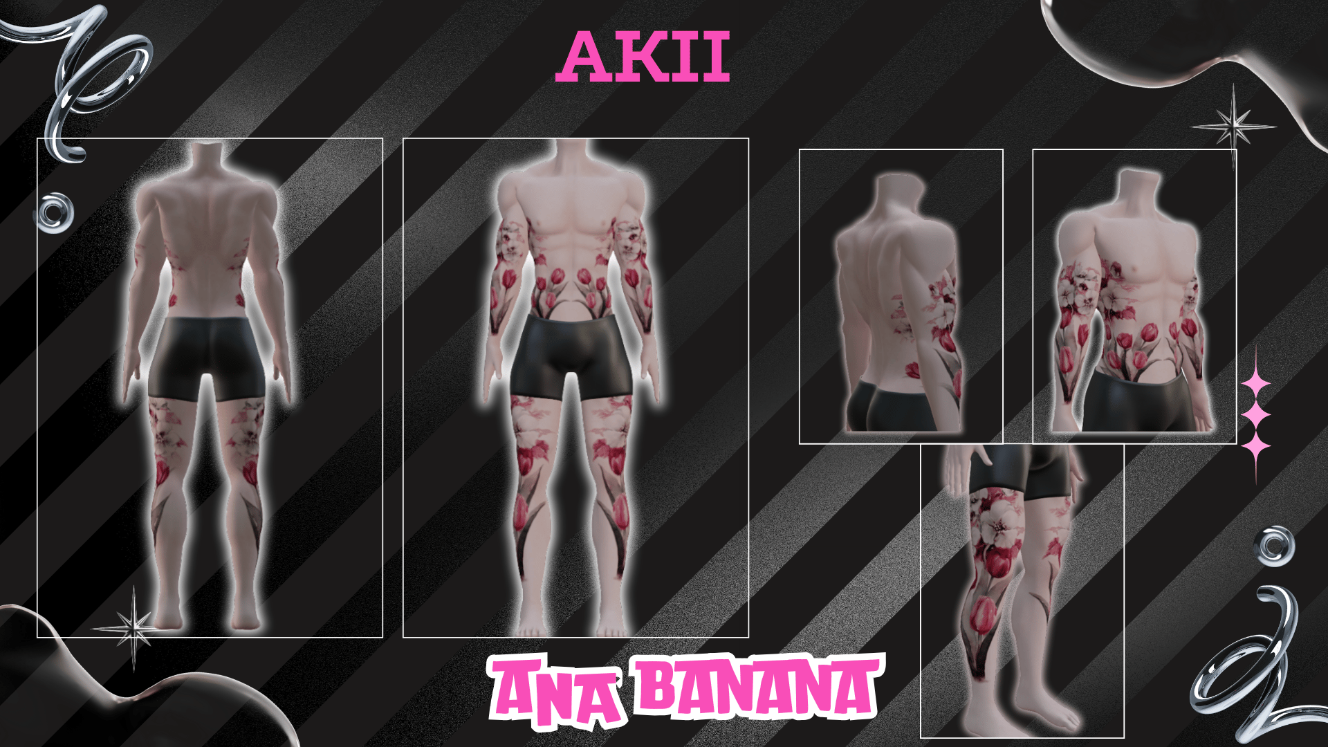 (J:) 🌷 Flower Lover Tatts | Vrbase + Akii + Zinfit F/M