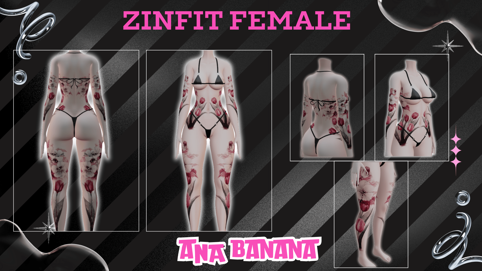 🌷 Flower Lover Tatts | Zinfit Female
