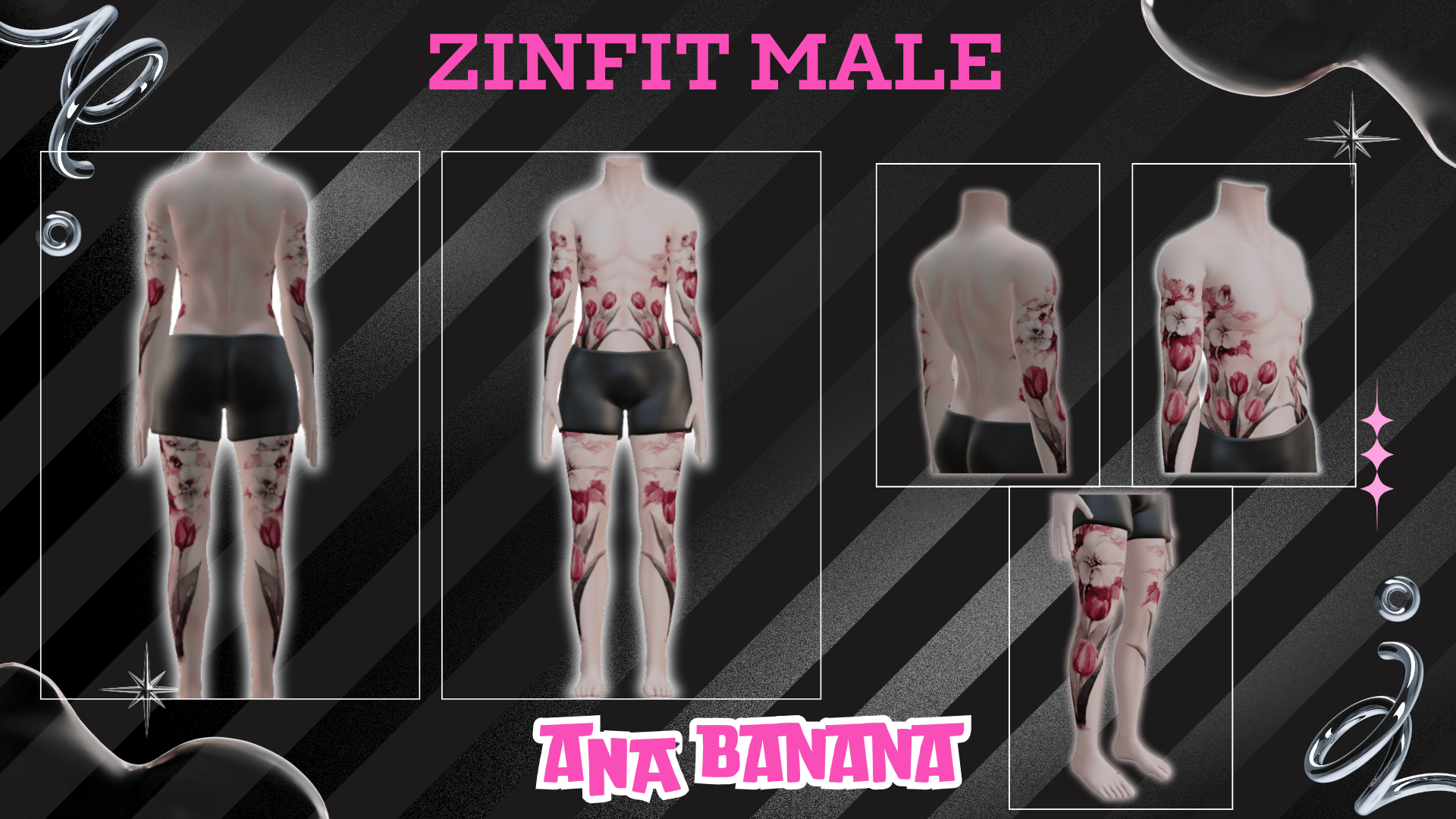 🌷 Flower Lover Tatts | Zinfit Male