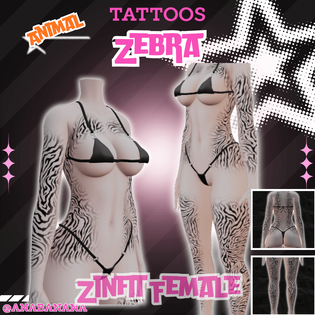 (J) : ๐ฆ Animal Zebra Tatts | Vrbase + Akii + Zinfit F/M