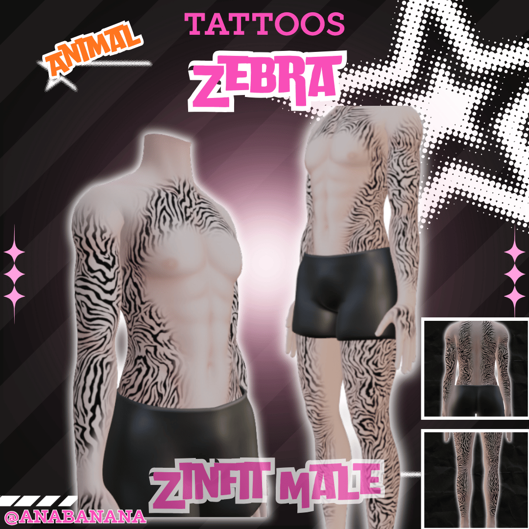 (J) : ๐ฆ Animal Zebra Tatts | Vrbase + Akii + Zinfit F/M