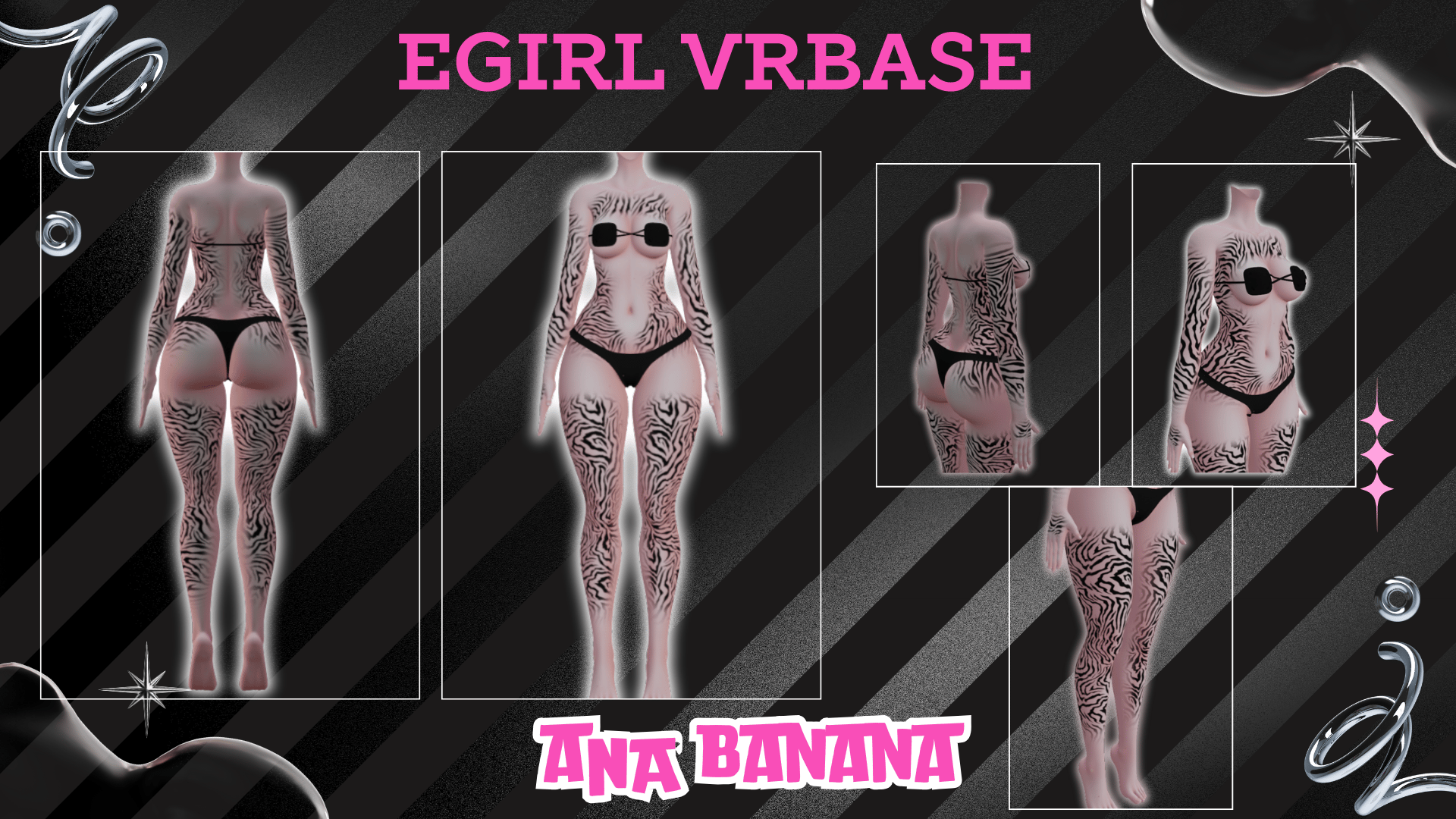 (J) : ๐ฆ Animal Zebra Tatts | Vrbase + Akii + Zinfit F/M