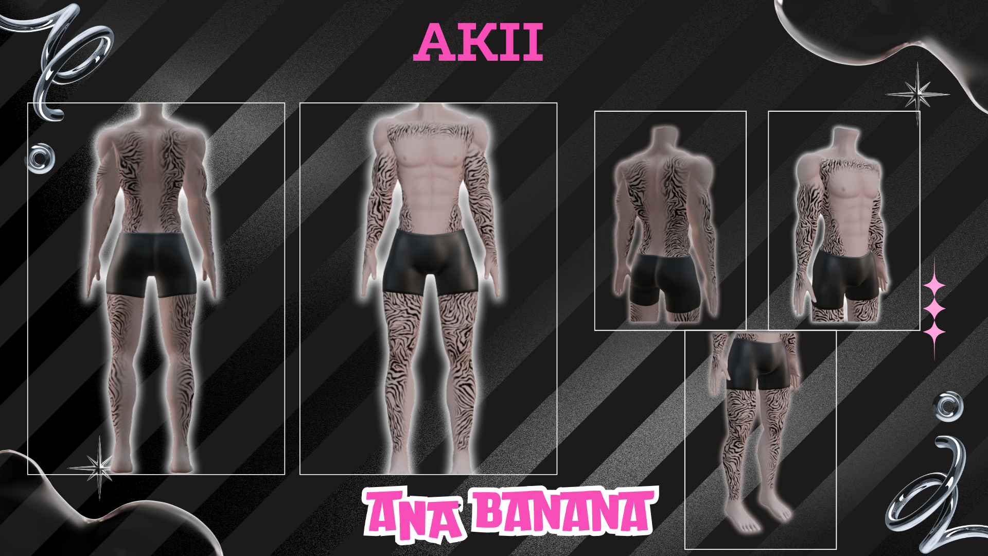 (J) : ๐ฆ Animal Zebra Tatts | Vrbase + Akii + Zinfit F/M