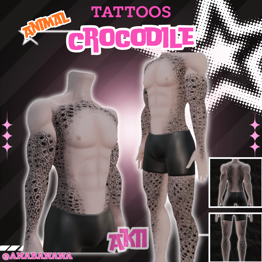 (J) : ๐ Animal Crocodile Tatts | Vrbase + Akii + Zinfit F/M