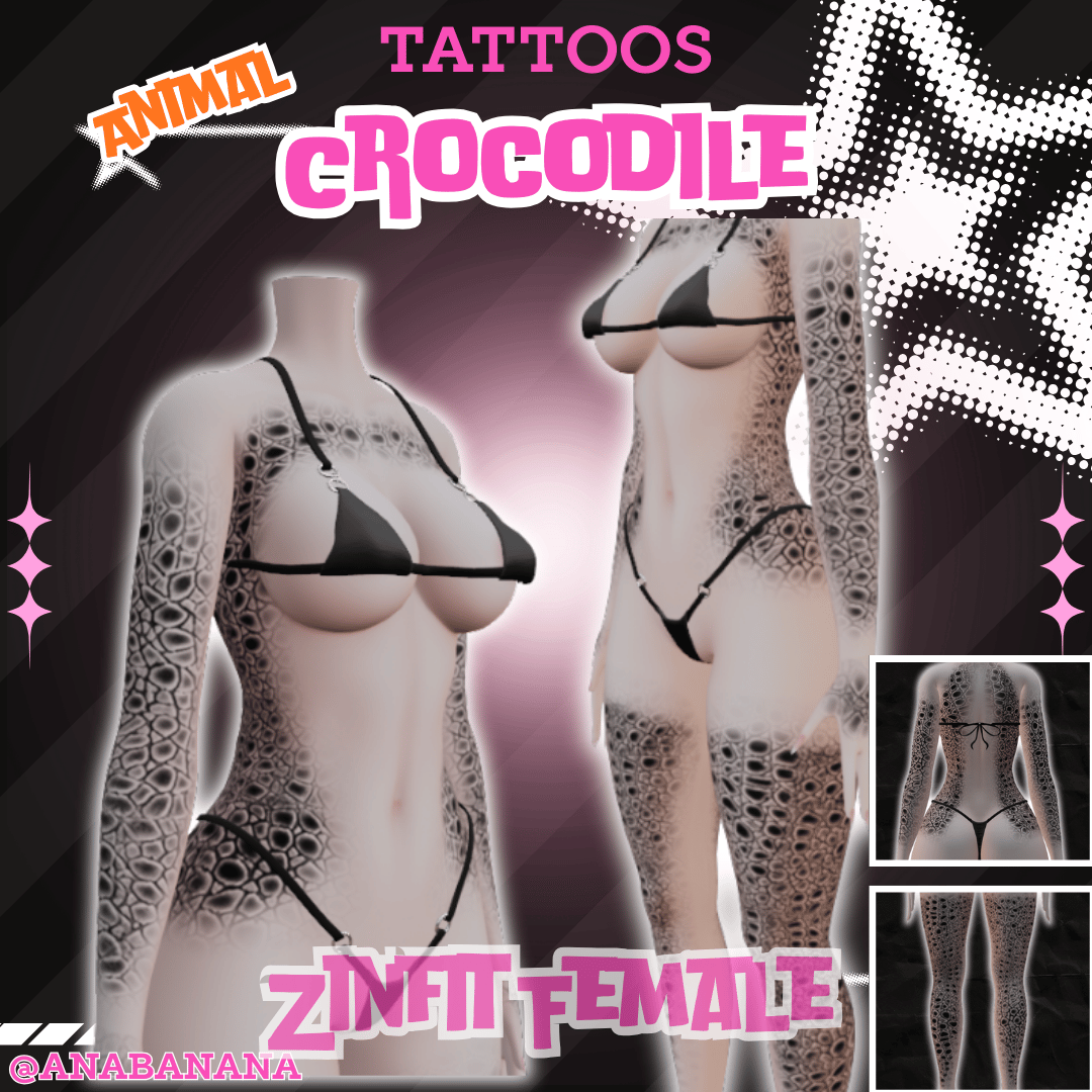 (J) : ๐ Animal Crocodile Tatts | Vrbase + Akii + Zinfit F/M