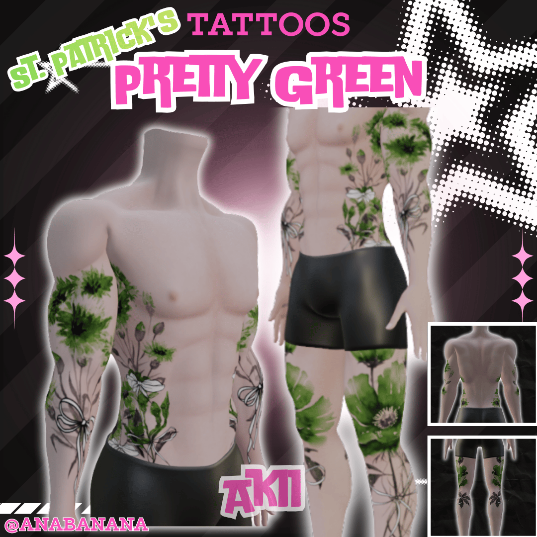 (J) : ☘️ Pretty Green Tatts | Vrbase + Akii + Zinfit F/M