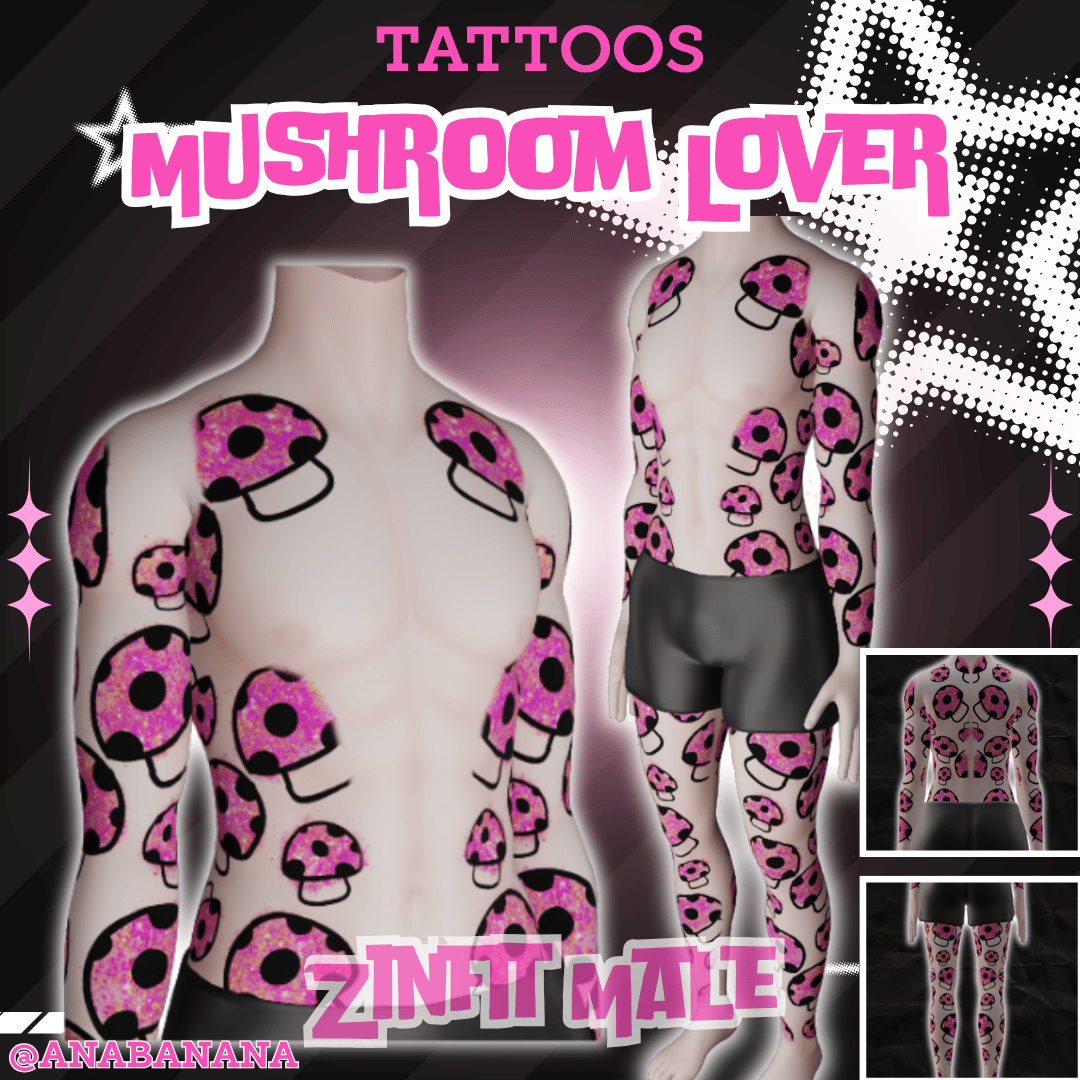 (J) : 🍄 Mushroom Lover Tatts | Multi-Base Compatible