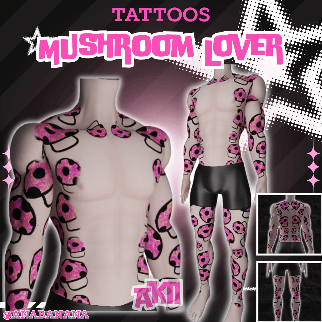 (J) : 🍄 Mushroom Lover Tatts | Multi-Base Compatible
