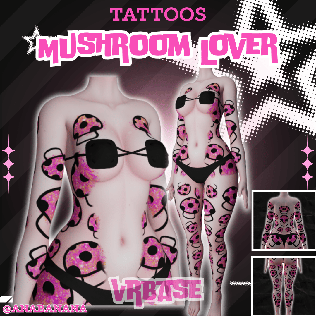 (J) : 🍄 Mushroom Lover Tatts | Multi-Base Compatible