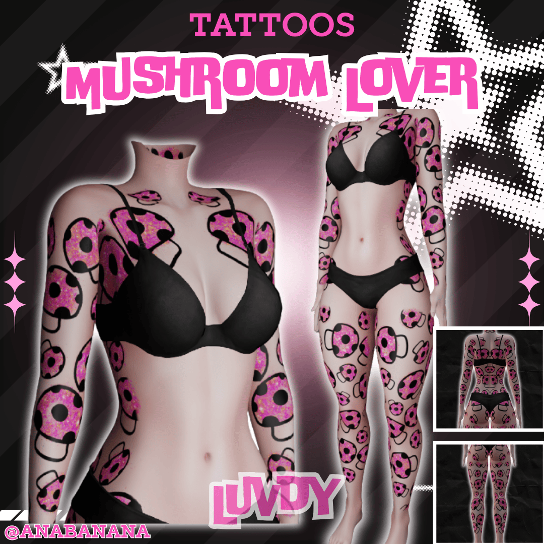 (J) : 🍄 Mushroom Lover Tatts | Multi-Base Compatible