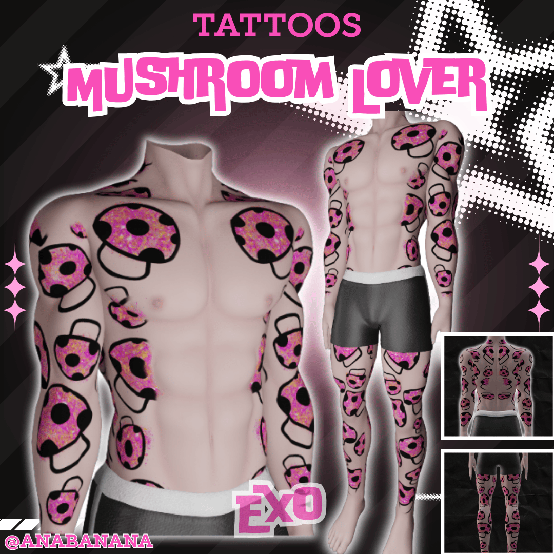 (J) : 🍄 Mushroom Lover Tatts | Multi-Base Compatible