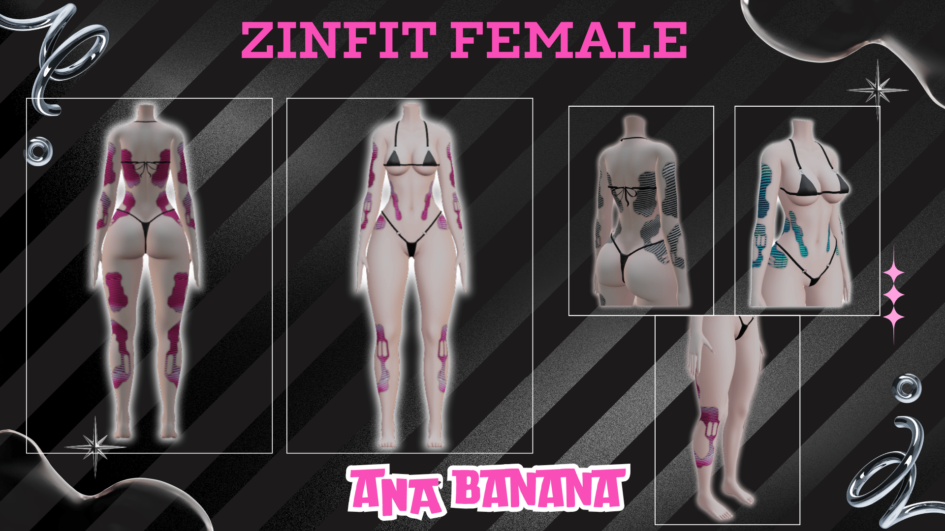 🤖 Part Cyber Tatts | Zinfit Female
