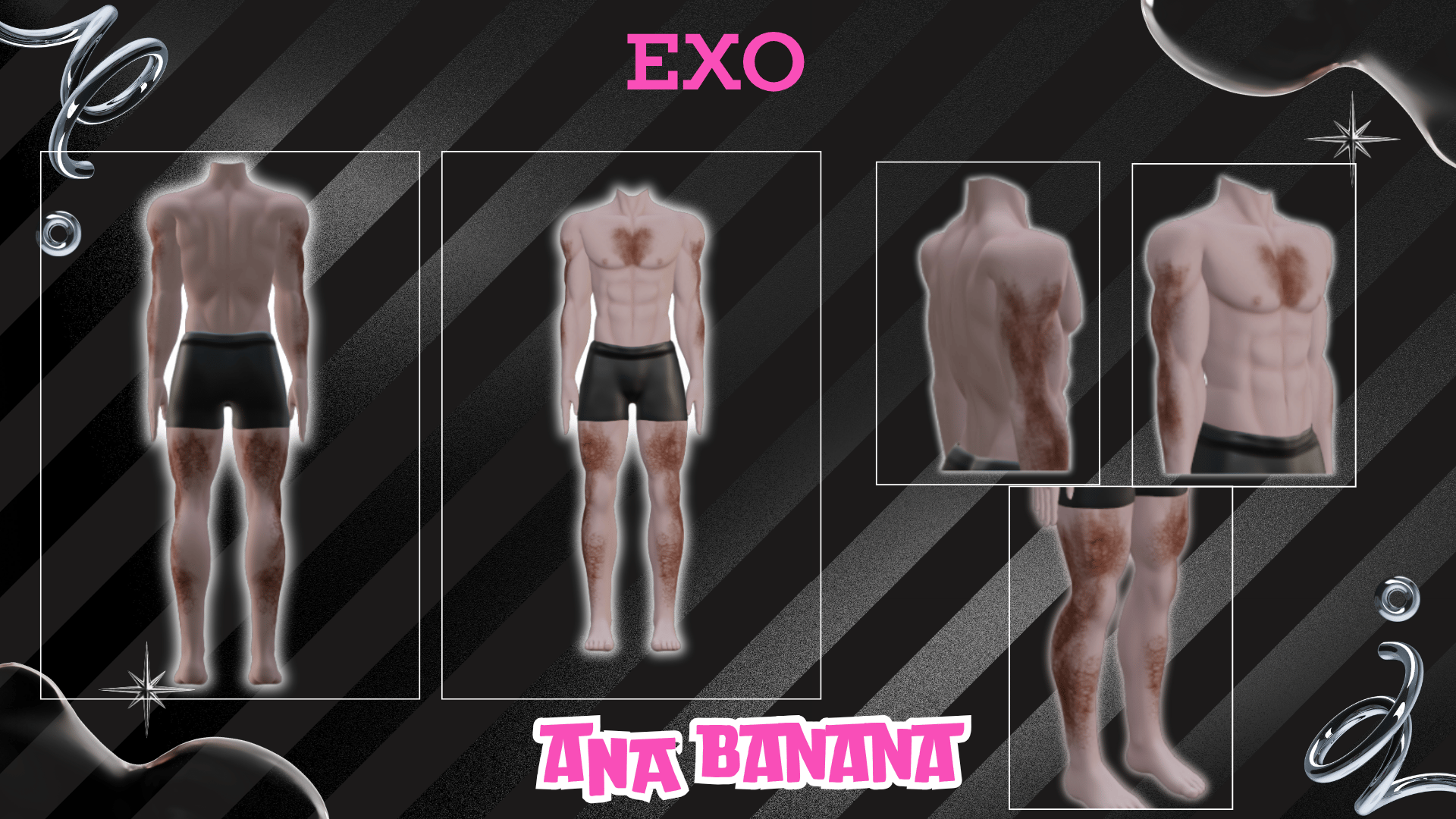 (J) : ๐ Body Hair Tatts | Multi-Base Compatible