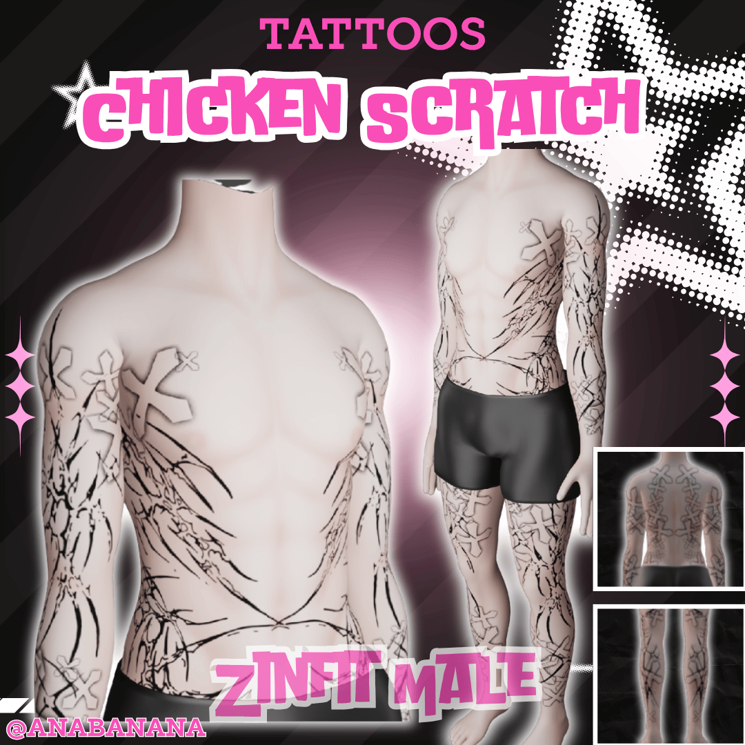 (J) : 🐔 Chicken Scratch Tatts | Multi-Base Compatible