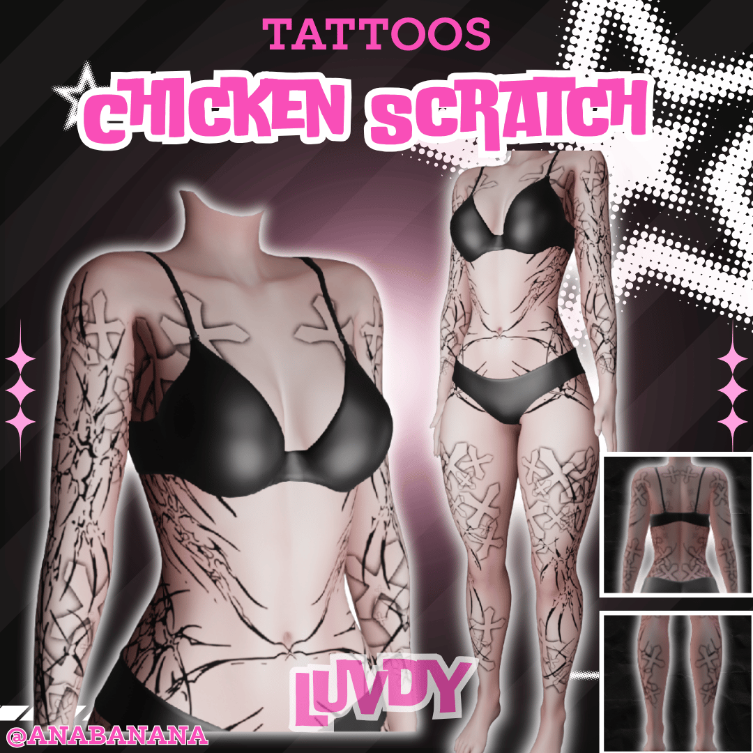 (J) : 🐔 Chicken Scratch Tatts | Multi-Base Compatible