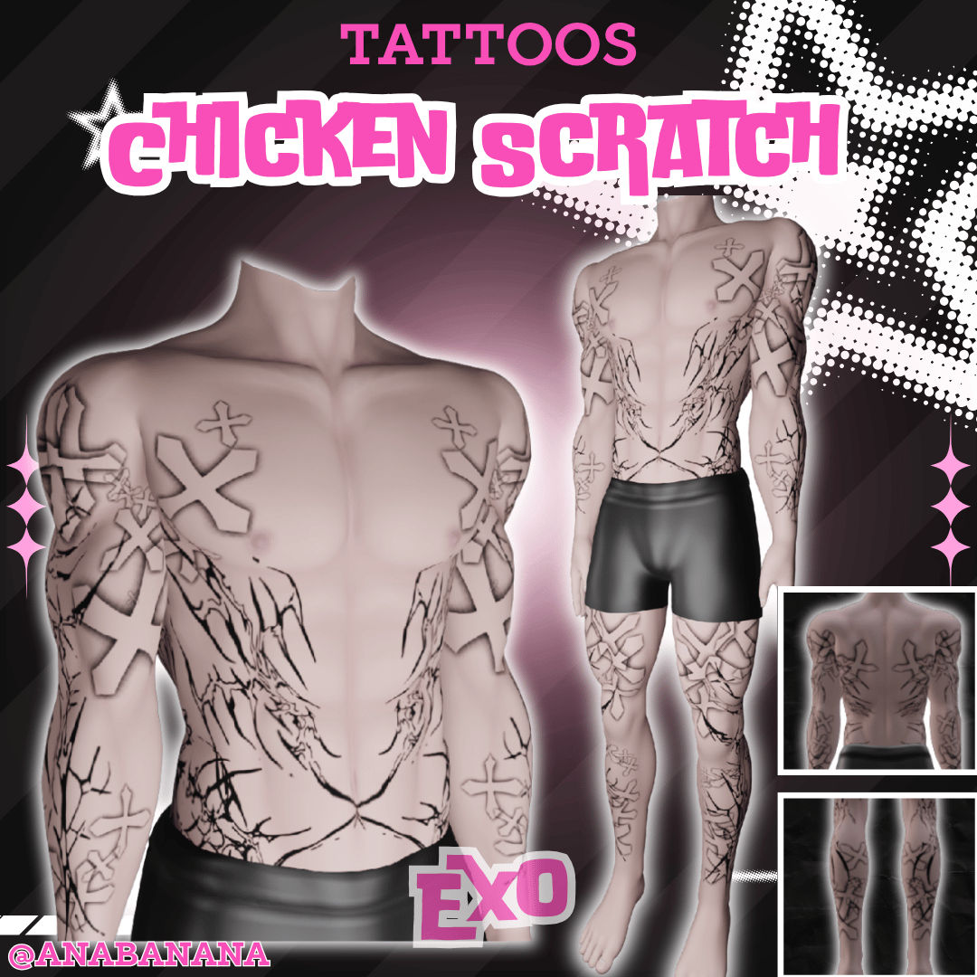 (J) : 🐔 Chicken Scratch Tatts | Multi-Base Compatible