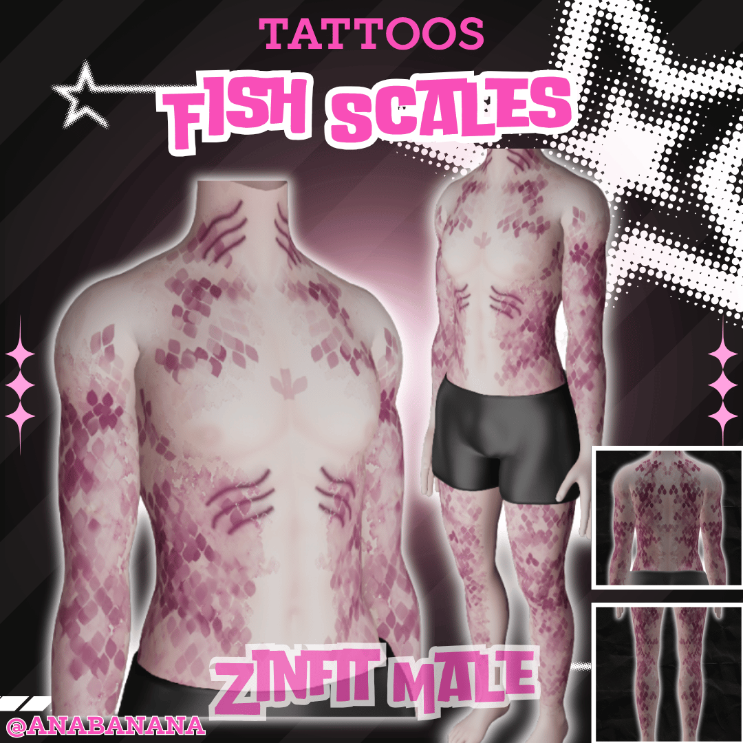 🐠 Fish Scales Tatts | Zinfit Male