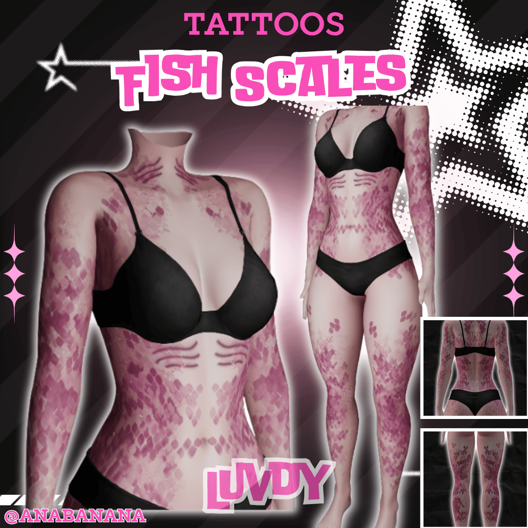๐ Fish Scales Tatts | Luvdy
