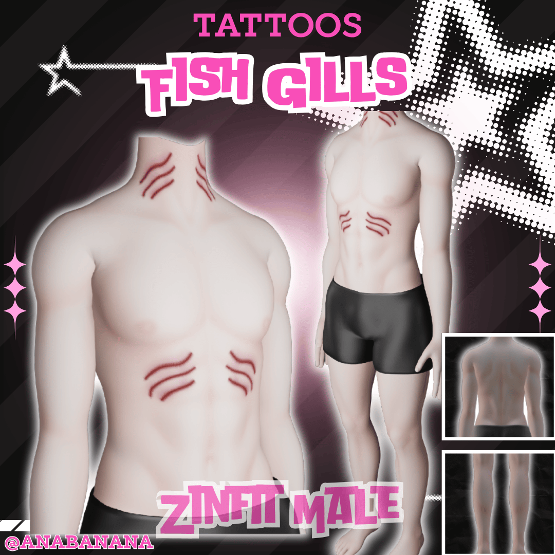 🦈 Fish Gills Tatts | Zinfit Male