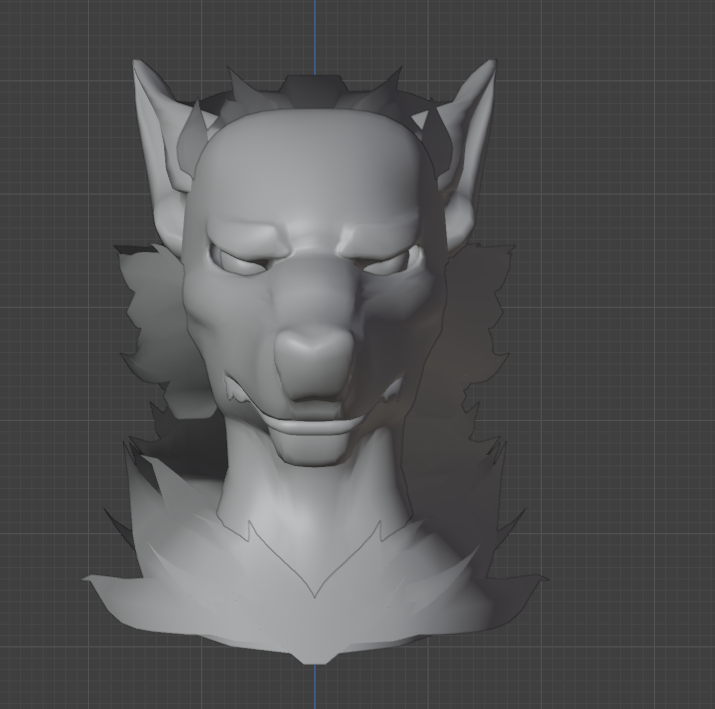 Riot's Werewolf Head Base || VRChat Furry Asset