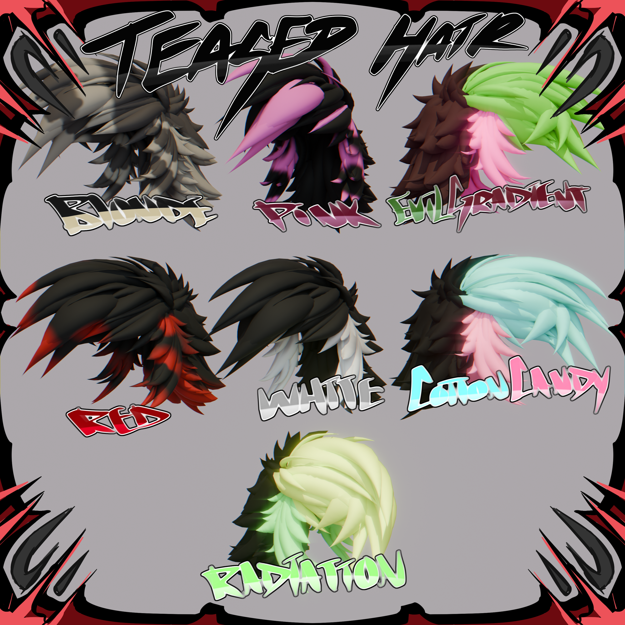 TEASED HAIR || VRChat Asset