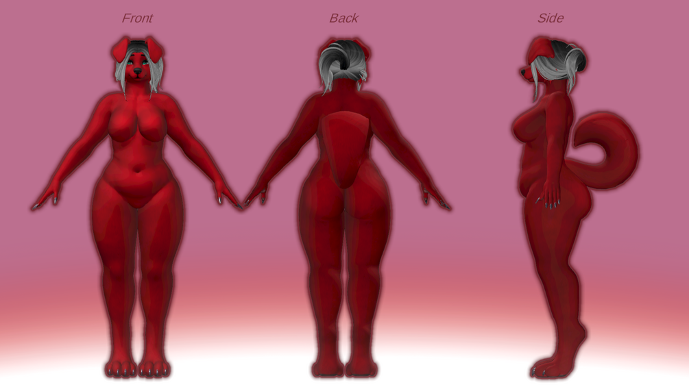 Blue, Magenta, and Clifford for Honey by Foxipaws